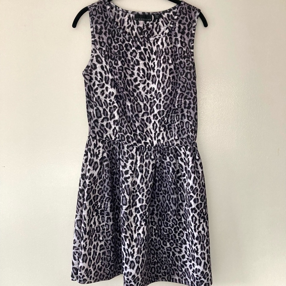 Leopard print tank dress with fitted waist